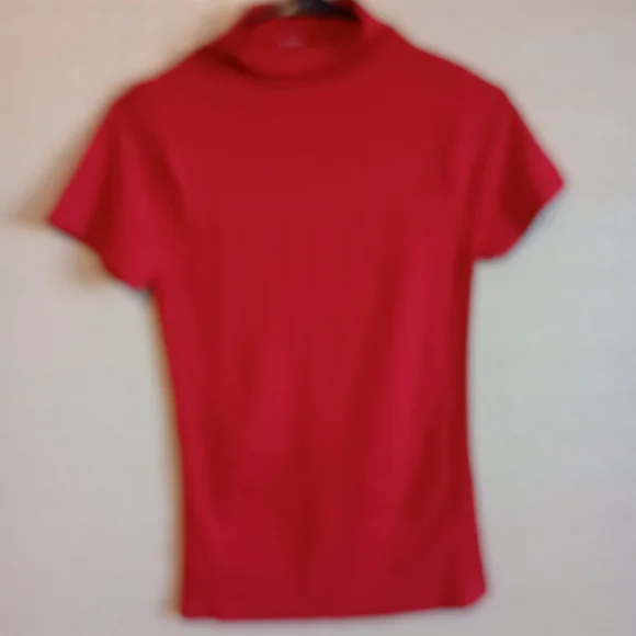 RICH RED SPANDEX MOCKNECK TOP - Picture 2 of 3